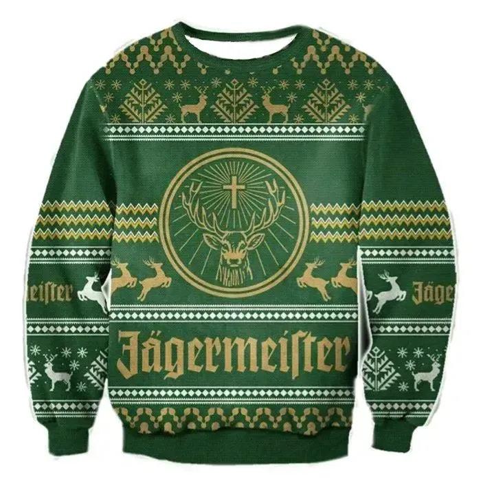 Jagermeister Elk Liquor Ugly Christmas Sweatshirt