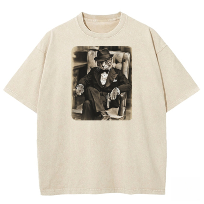 Whiskered Aristocrat Washed T-shirt