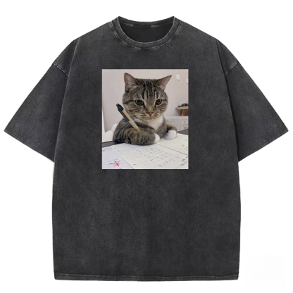 Scholarly Striped Scribe Washed T-shirt