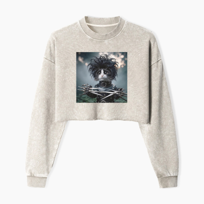 Edward the Cat Barber Washed Crop Sweatshirt