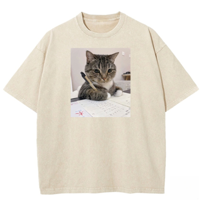 Scholarly Striped Scribe Washed T-shirt