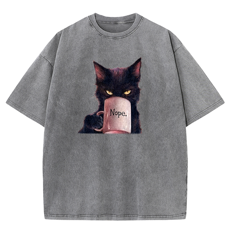 Funny Cat Washed T-shirt