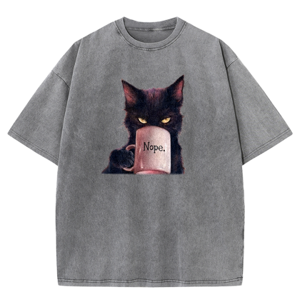 Funny Cat Washed T-shirt