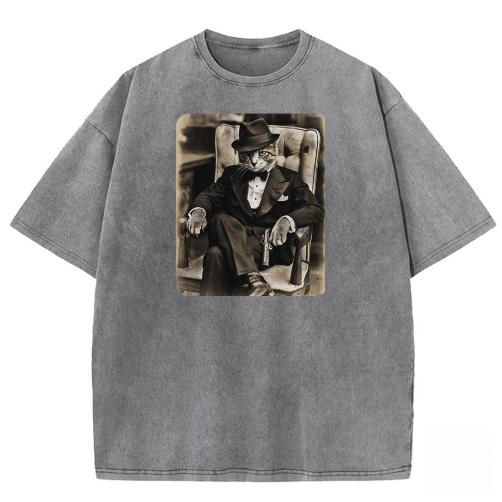 Whiskered Aristocrat Washed T-shirt