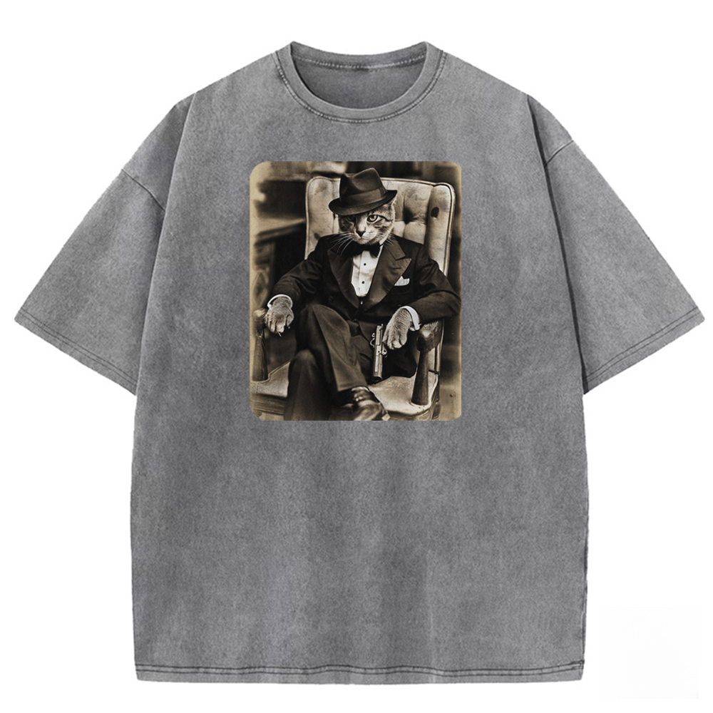 Whiskered Aristocrat Washed T-shirt