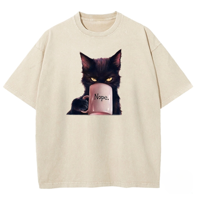 Funny Cat Washed T-shirt
