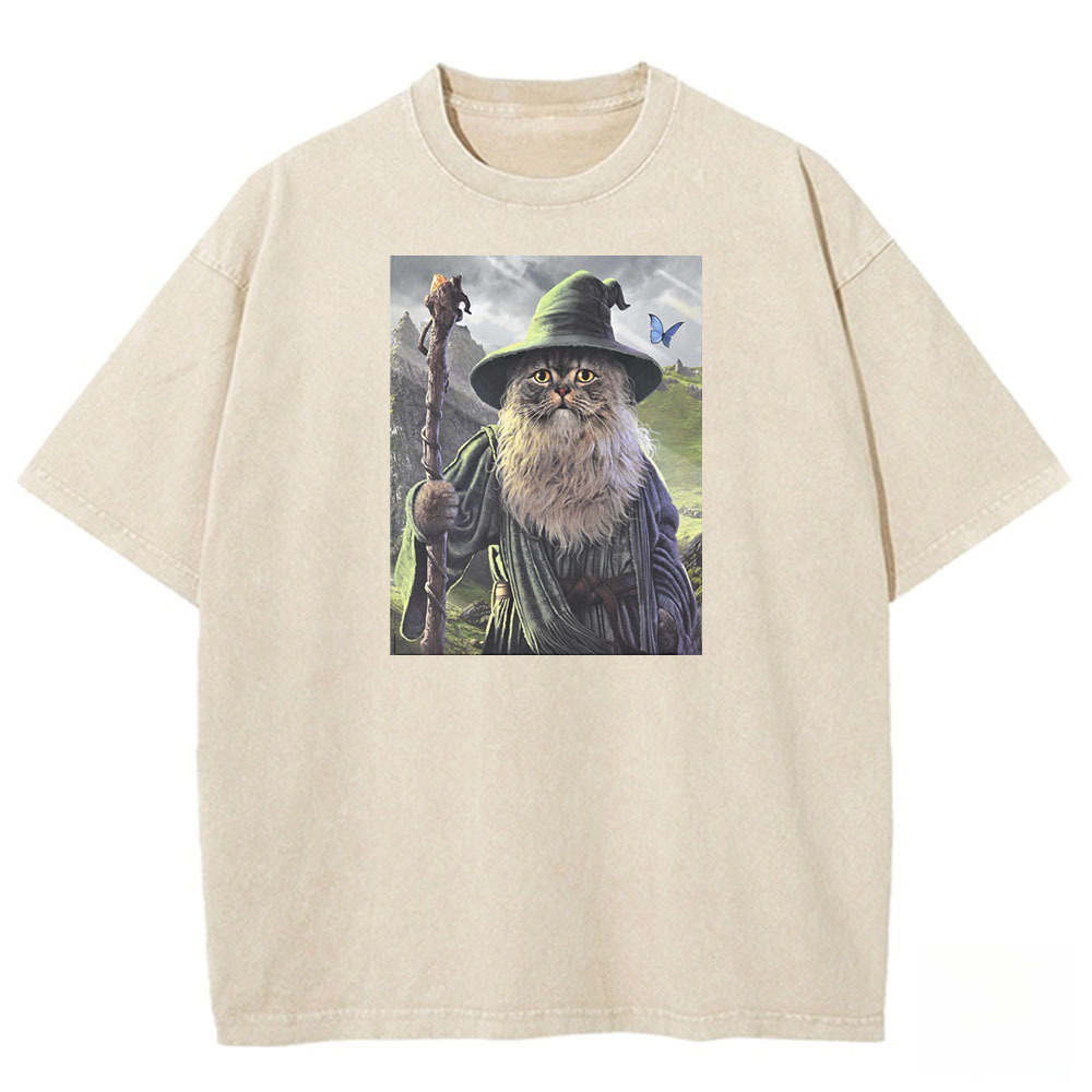 Wizard Cat Sage Washed T-shirt