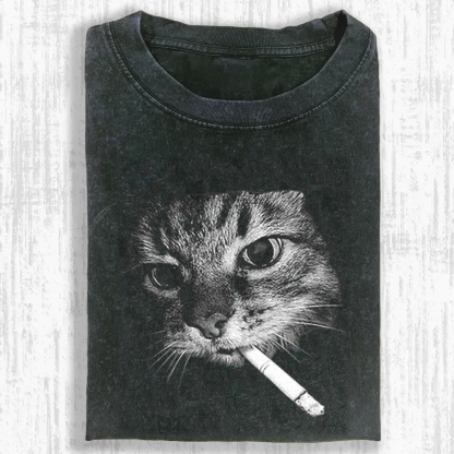 Cat Smoke Ritual Washed T-shirt