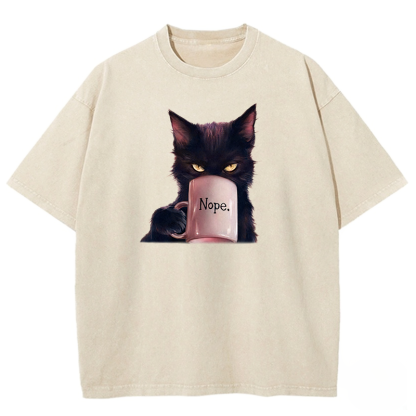 Funny Cat Washed T-shirt