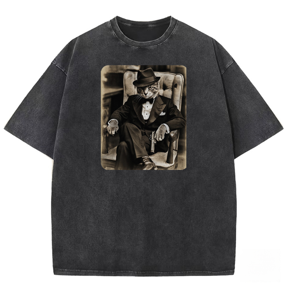 Whiskered Aristocrat Washed T-shirt