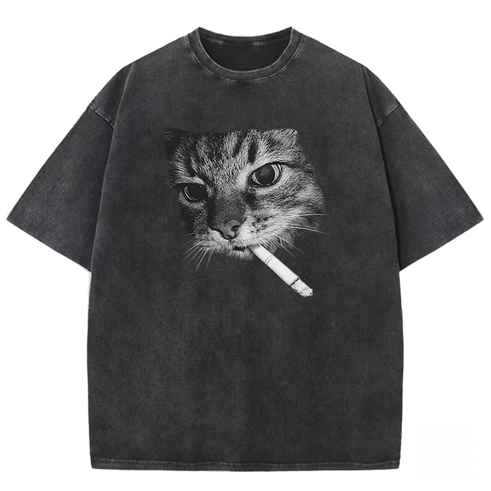 Cat Smoke Ritual Washed T-shirt