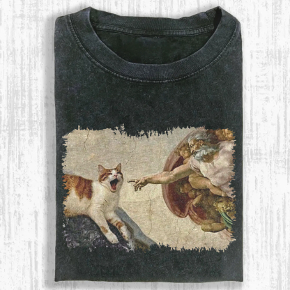 Creation Meow Washed T-shirt