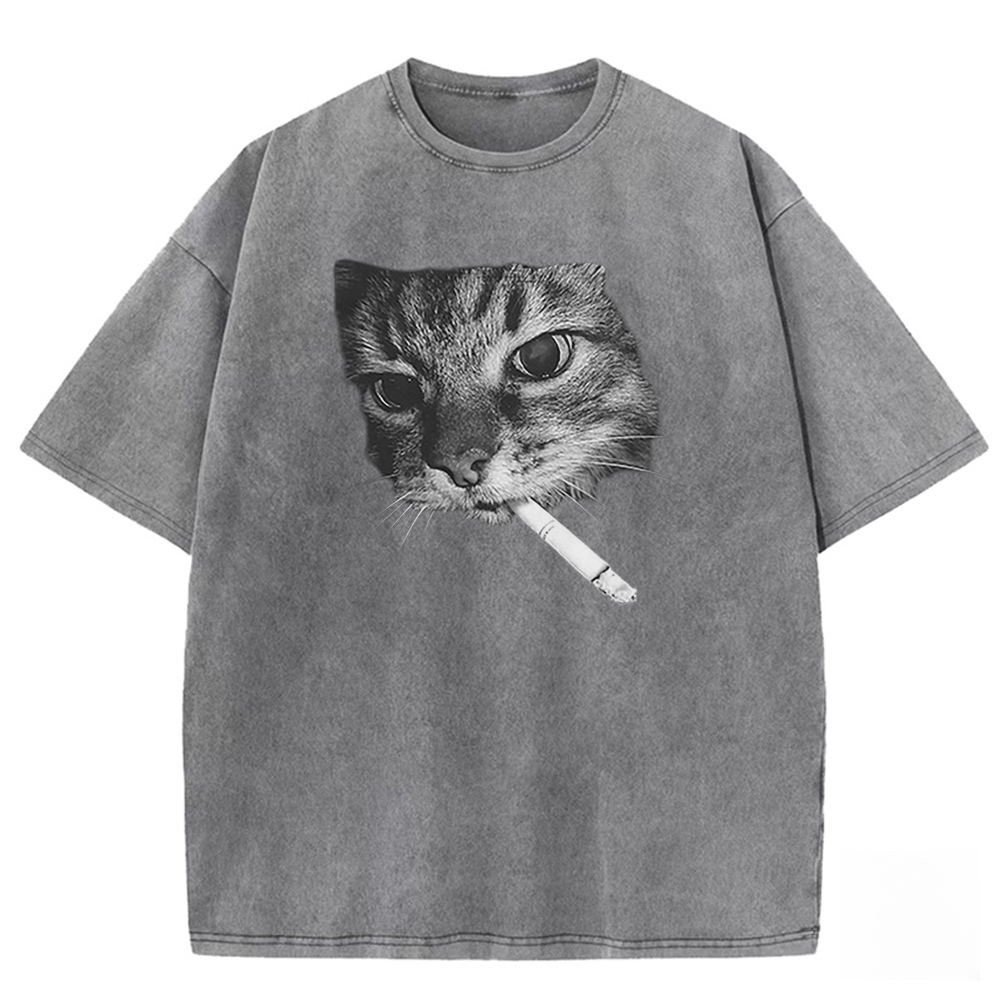 Cat Smoke Ritual Washed T-shirt