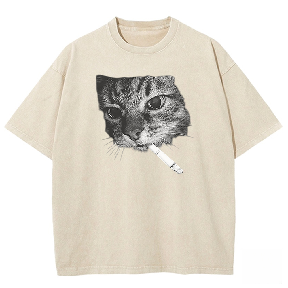 Cat Smoke Ritual Washed T-shirt