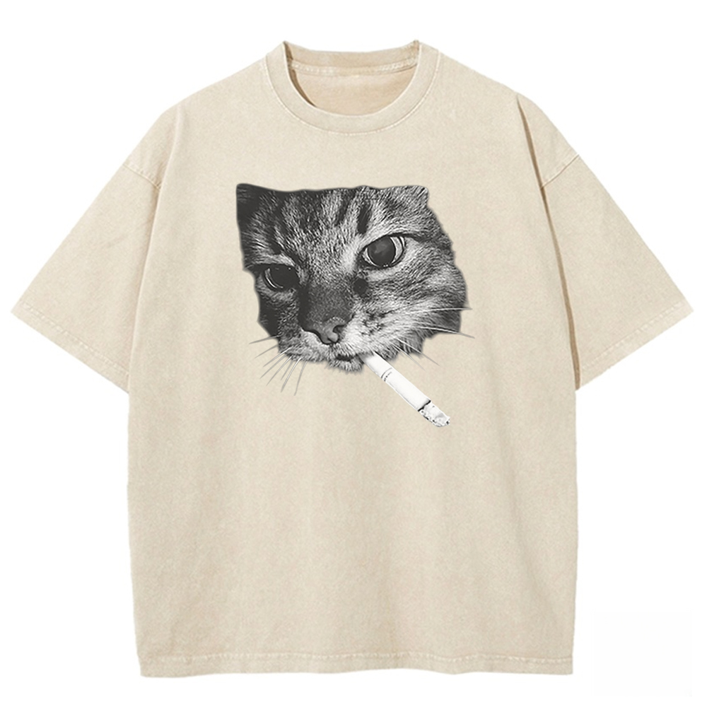 Cat Smoke Ritual Washed T-shirt