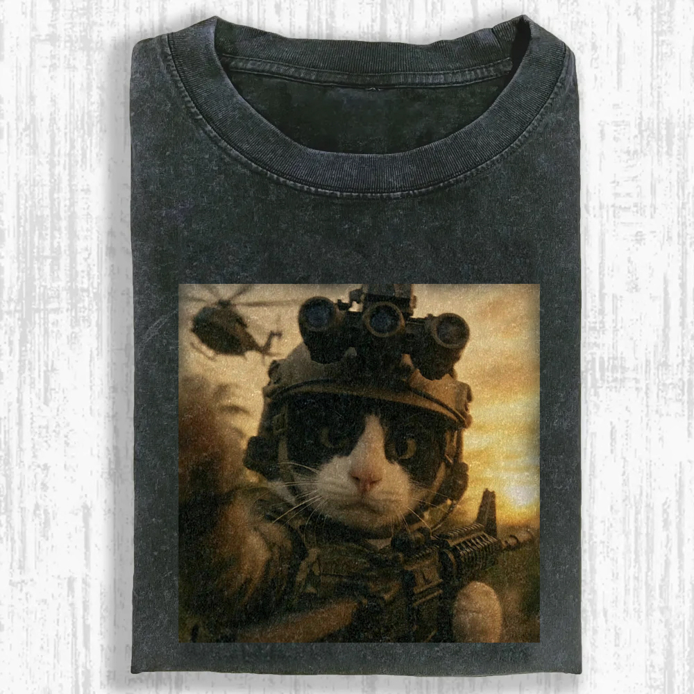 Whiskered Warrior Washed T-shirt