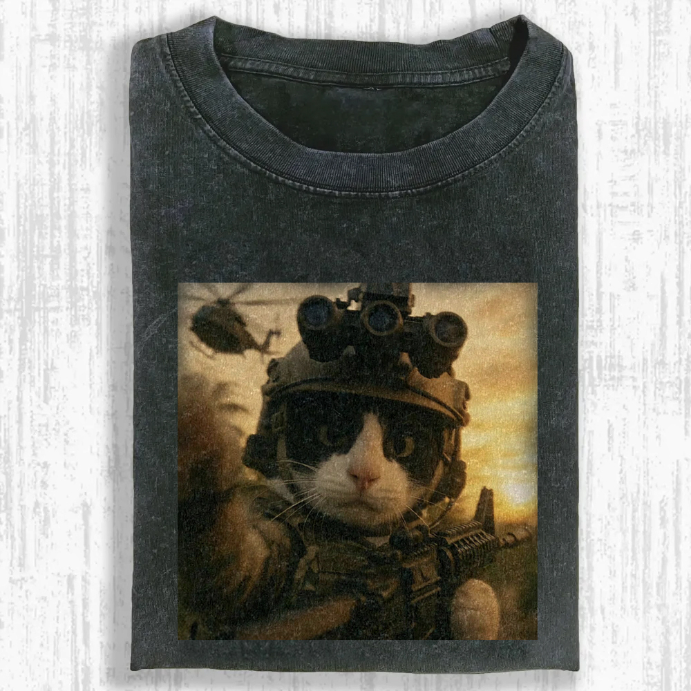 Whiskered Warrior Washed T-shirt