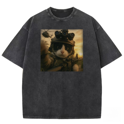 Whiskered Warrior Washed T-shirt