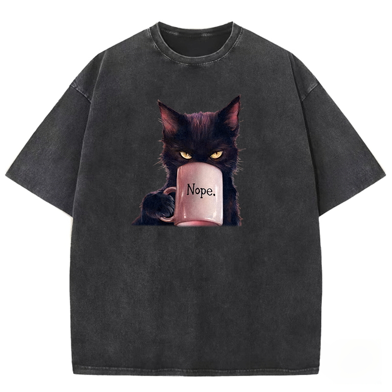 Funny Cat Washed T-shirt