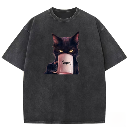 Funny Cat Washed T-shirt
