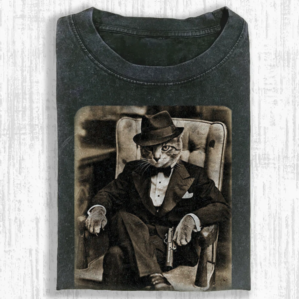 Whiskered Aristocrat Washed T-shirt
