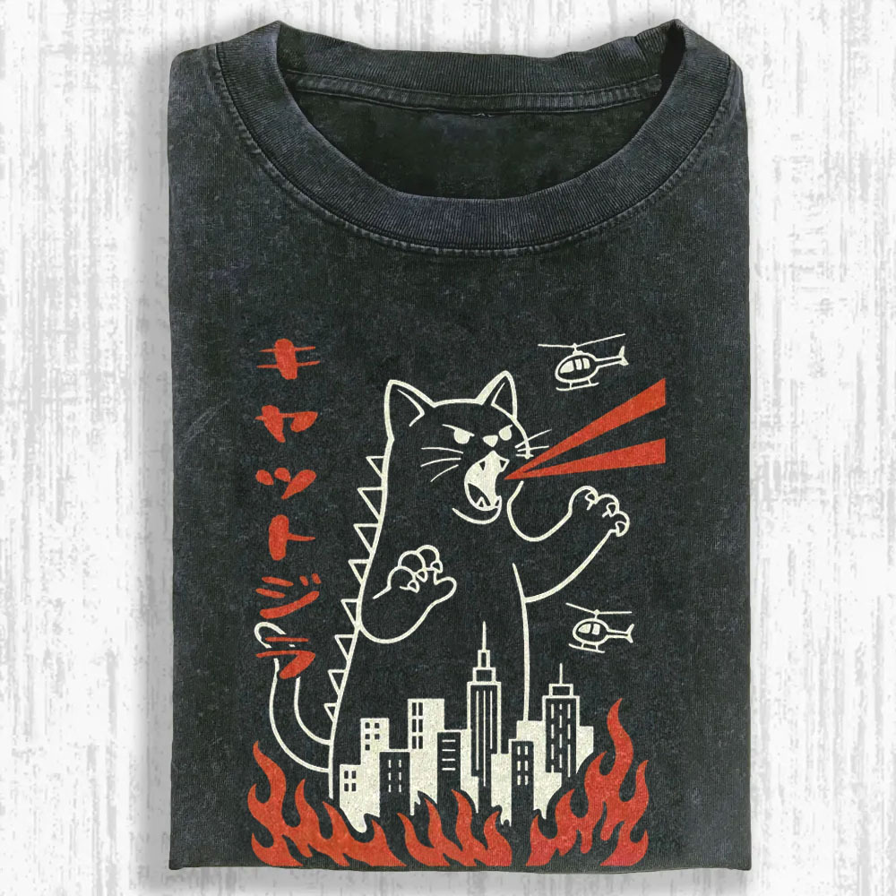 Kaiju Kitty Washed T-shirt