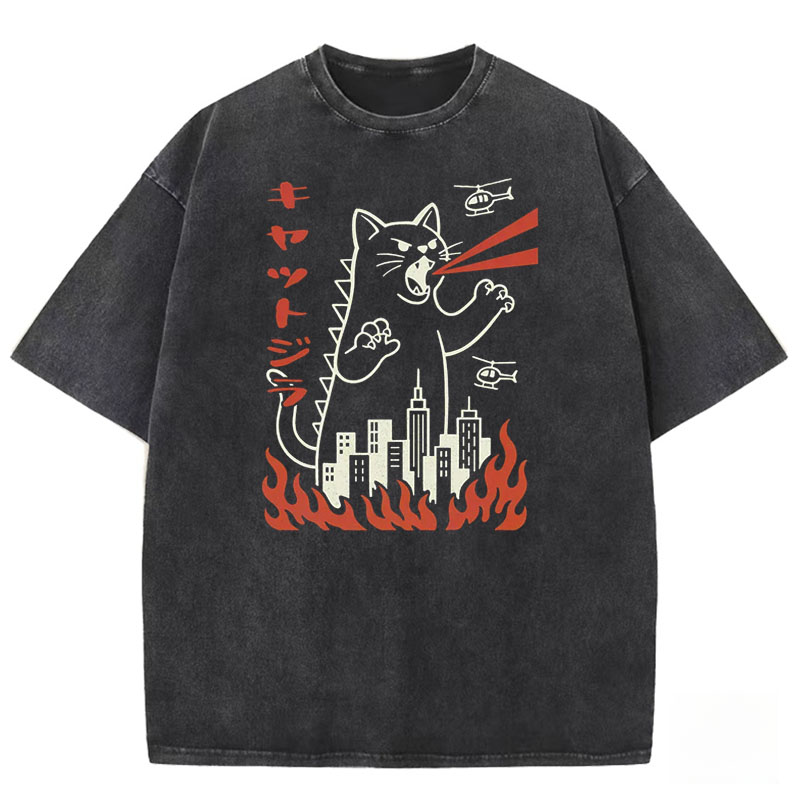 Kaiju Kitty Washed T-shirt
