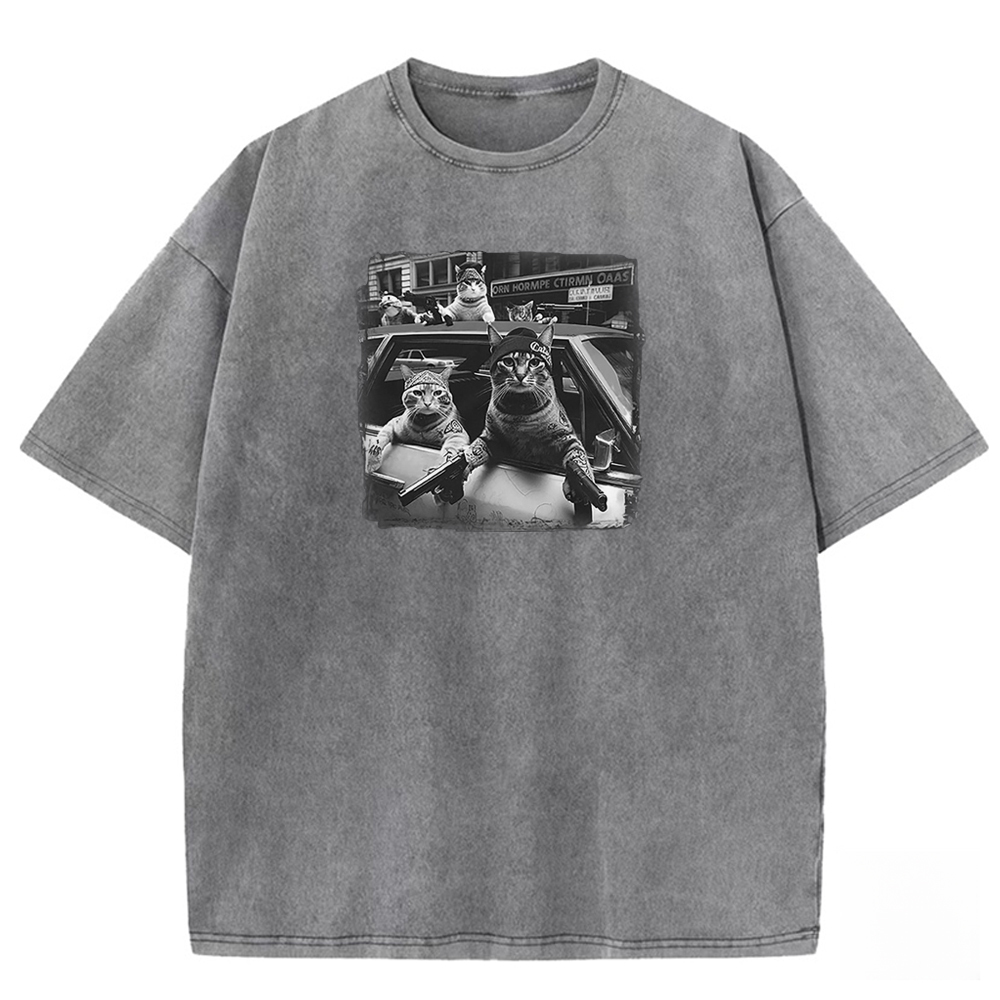 Whiskered Street Warriors Washed T-shirt