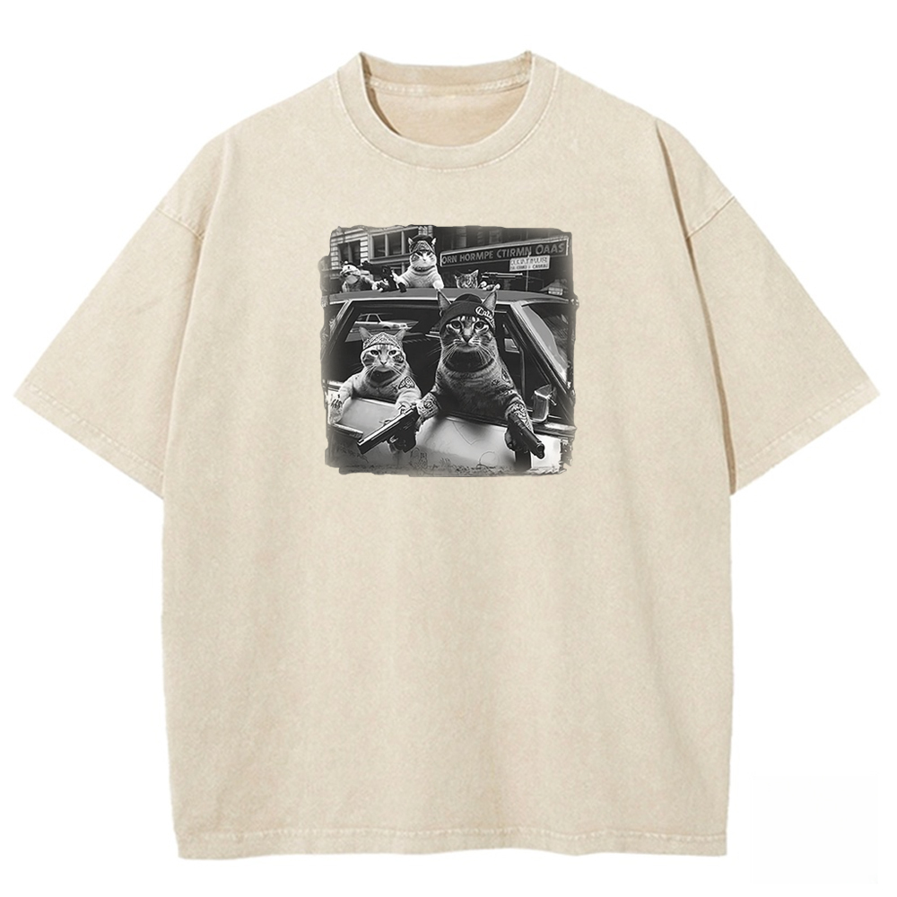 Whiskered Street Warriors Washed T-shirt