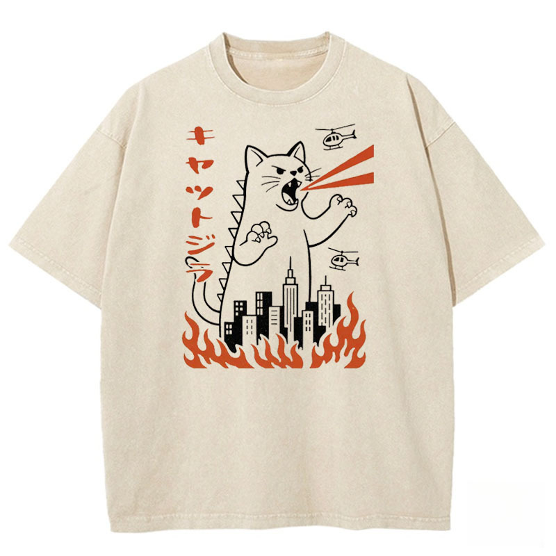 Kaiju Kitty Washed T-shirt