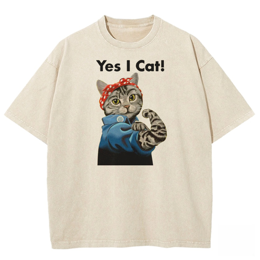 Feline Fortitude Washed T-shirt