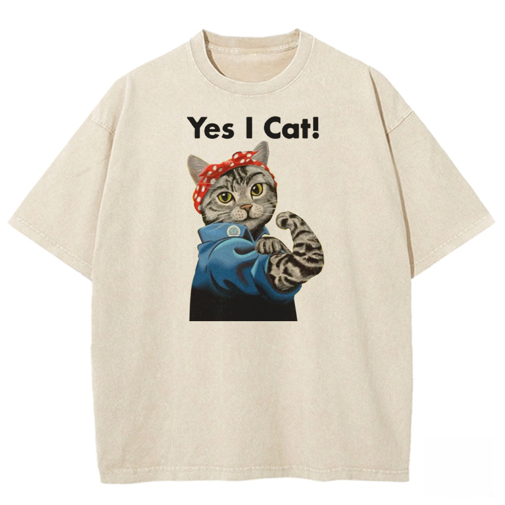 Feline Fortitude Washed T-shirt