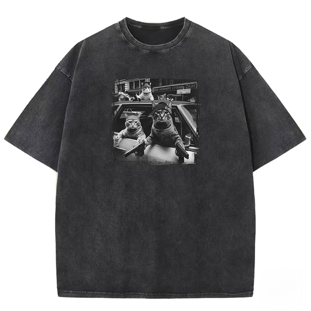Whiskered Street Warriors Washed T-shirt