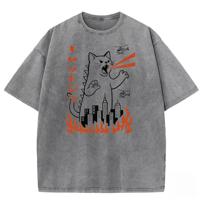 Kaiju Kitty Washed T-shirt