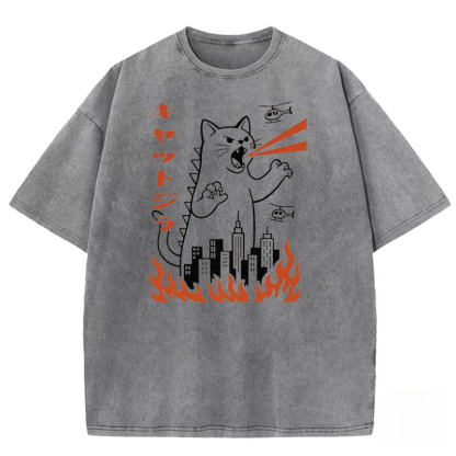 Kaiju Kitty Washed T-shirt