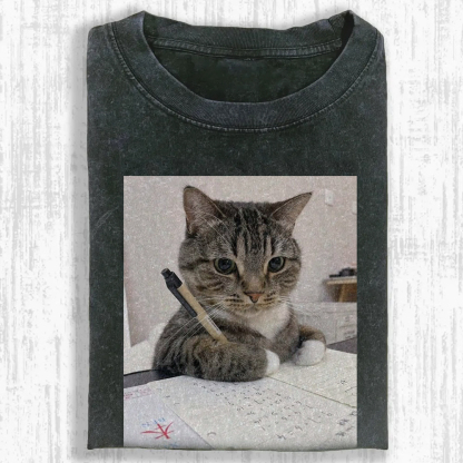 Scholarly Striped Scribe Washed T-shirt