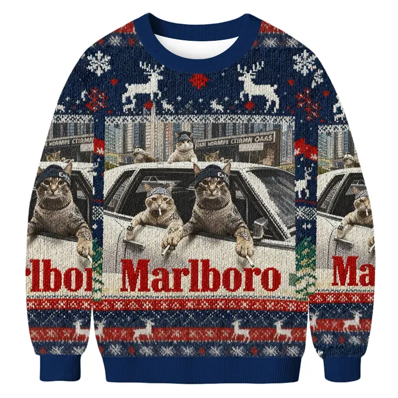 Purr-fectly Festive Ugly Christmas Sweatshirt
