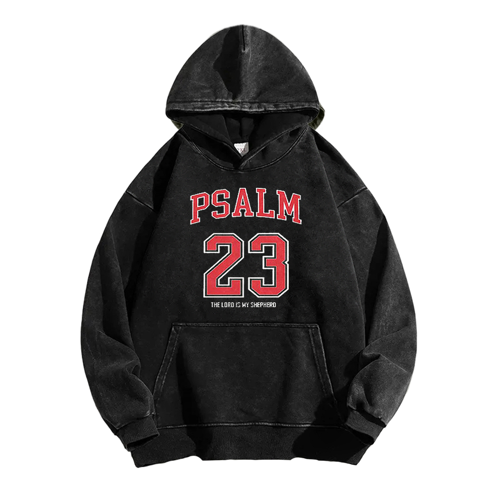 PSALM 23 THE LORD IS MY SHEPHERD Washed Hoodie