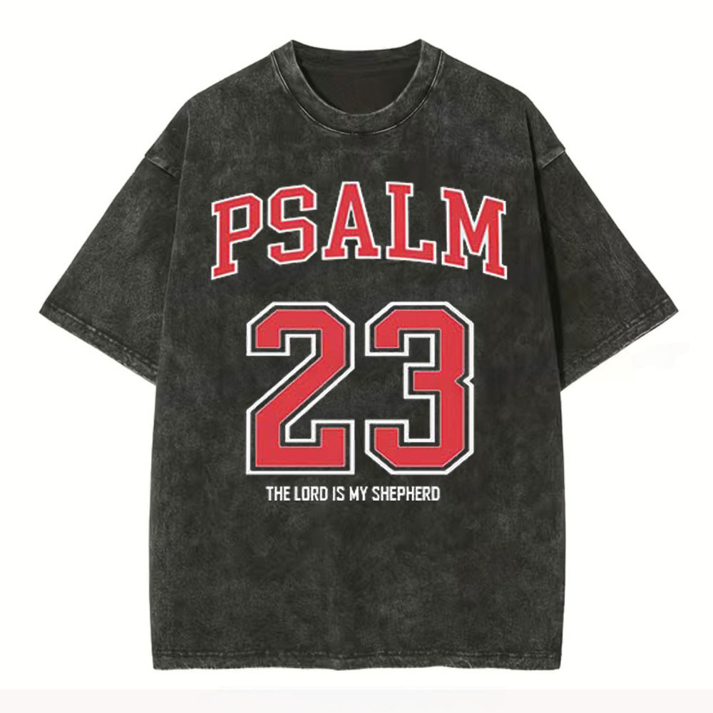 PSALM 23 THE LORD IS MY SHEPHERD Washed T-shirt