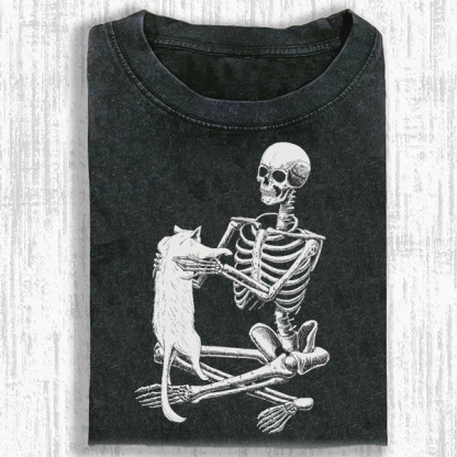 Love my cat graphic Washed T-shirt