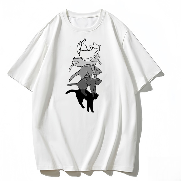 Line Cats Graphic T-shirt