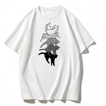 Line Cats Graphic T-shirt