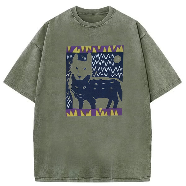 Wolf graphic Washed T-shirt