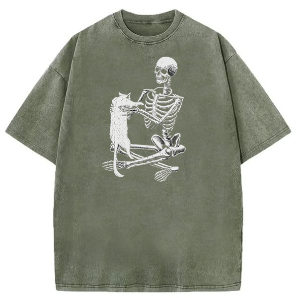 Love my cat graphic Washed T-shirt