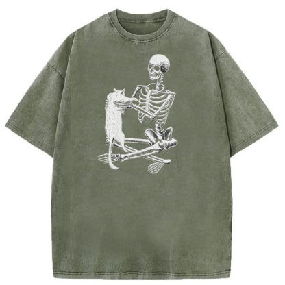 Love my cat graphic Washed T-shirt