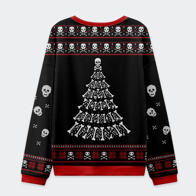 Skull：I'll Be Danned If I Die Sober Ugly Christmas Sweatshirt