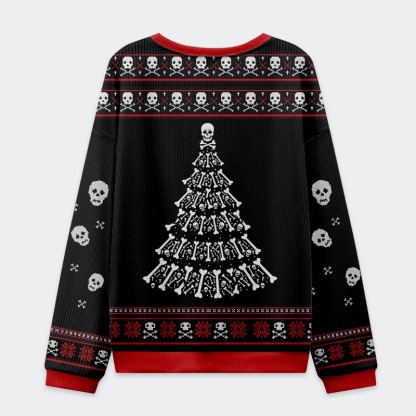 Skull：I'll Be Danned If I Die Sober Ugly Christmas Sweatshirt