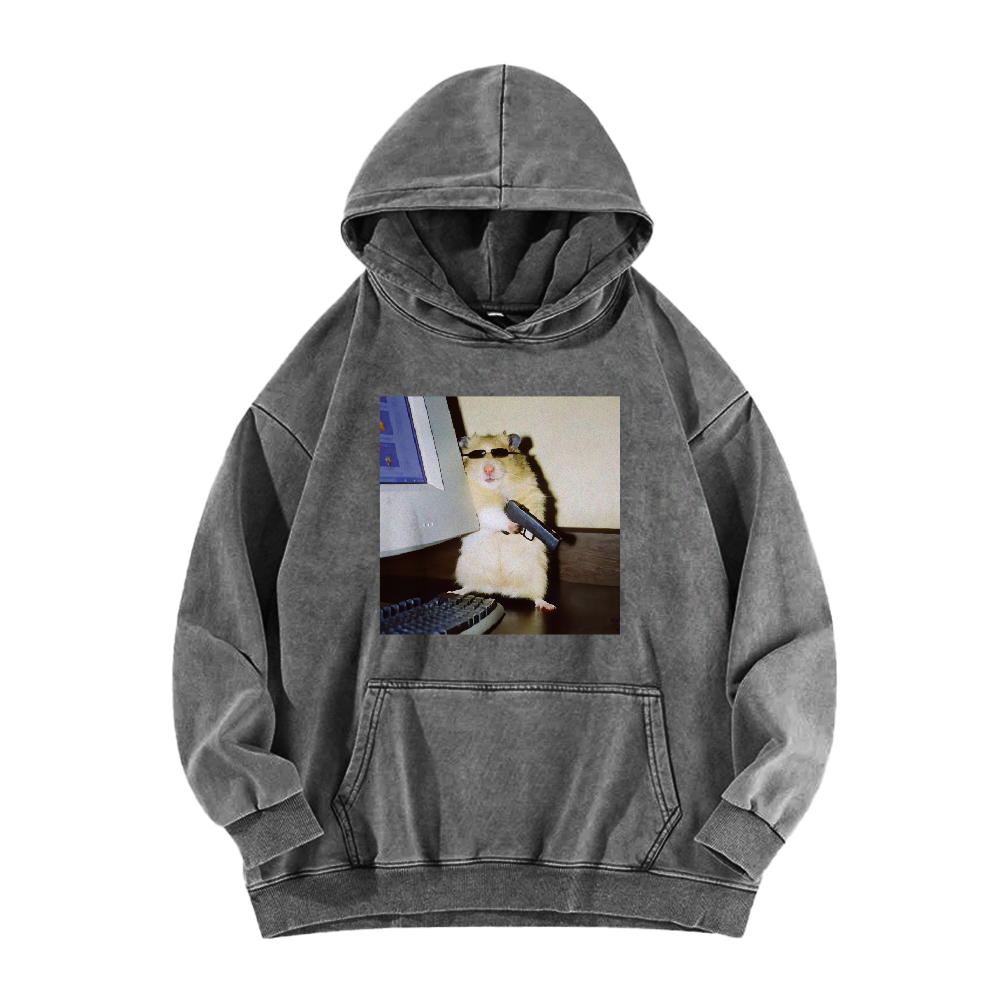 Wacky Hamster Washed Hoodie