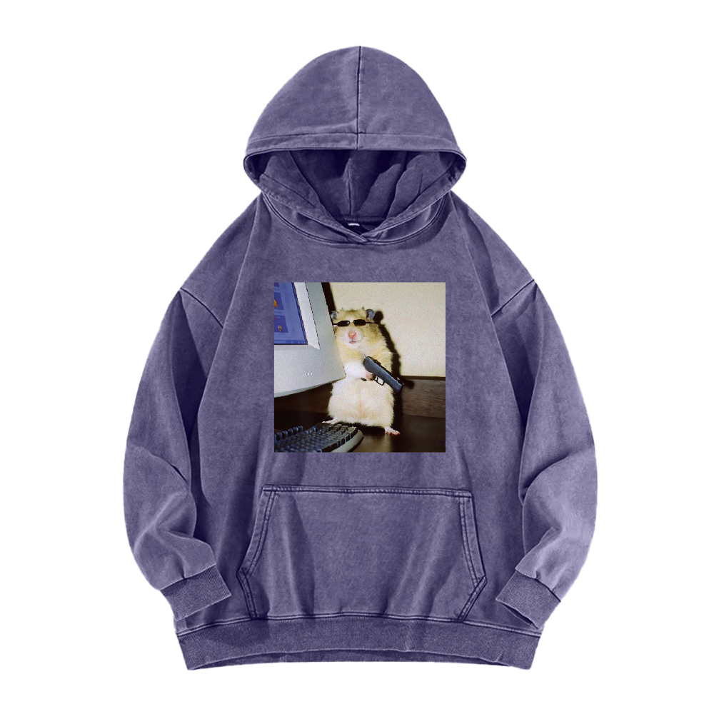 Wacky Hamster Washed Hoodie
