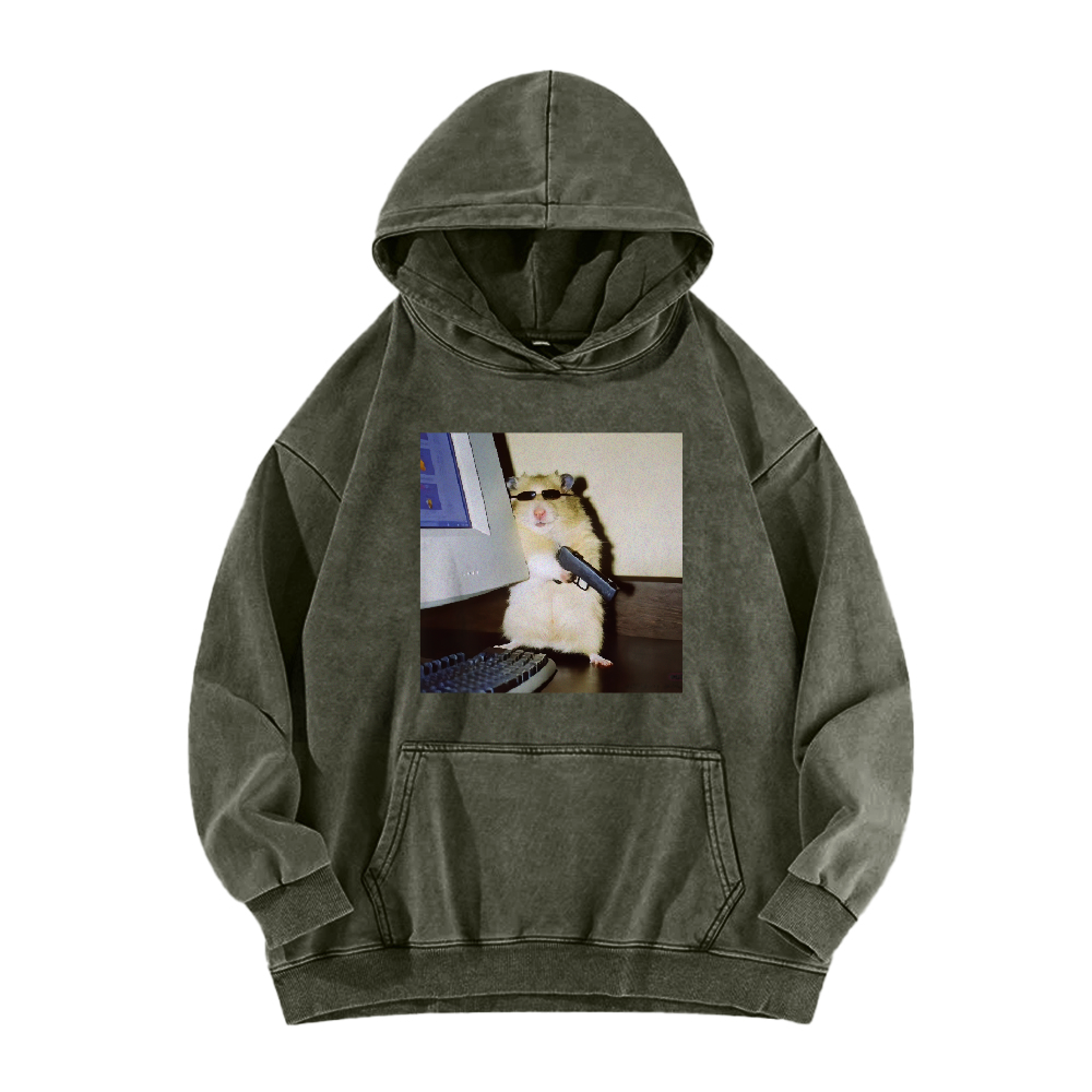 Wacky Hamster Washed Hoodie